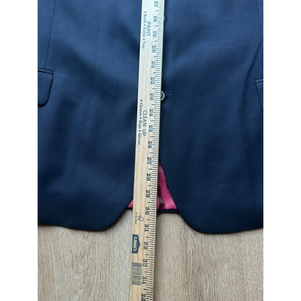 Patrick James Wool Classic Navy Sport Coat Blazer 45R‎ Buttons Aut Vincere Mori